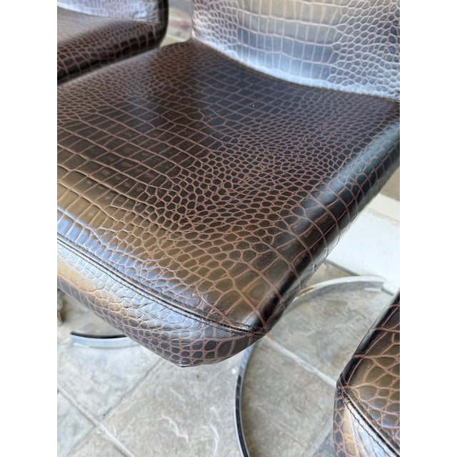 Cattelan Italia Betty Embossed Crocodile Dining Room Chairs, Set of Six For Sale - Image 12 of 14