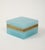Glass Antique French Robin's Egg Blue Opaline Square Box With Fancy Mounts, 1900 For Sale - Image 7 of 12
