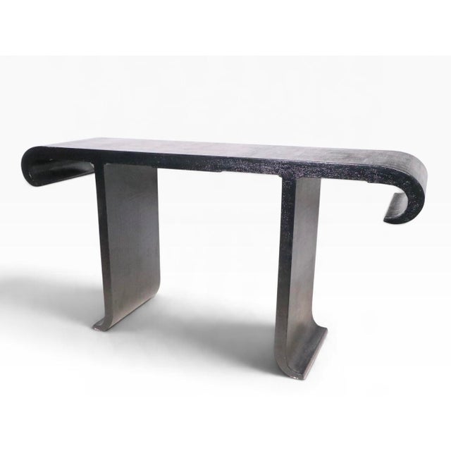 Chic Chinese Style Grass Cloth Alter Console Table c.1970’s For Sale - Image 13 of 18
