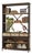 Huge Industrial Open Shelf Iron & Teak Wood Glass Door Bookcase For Sale