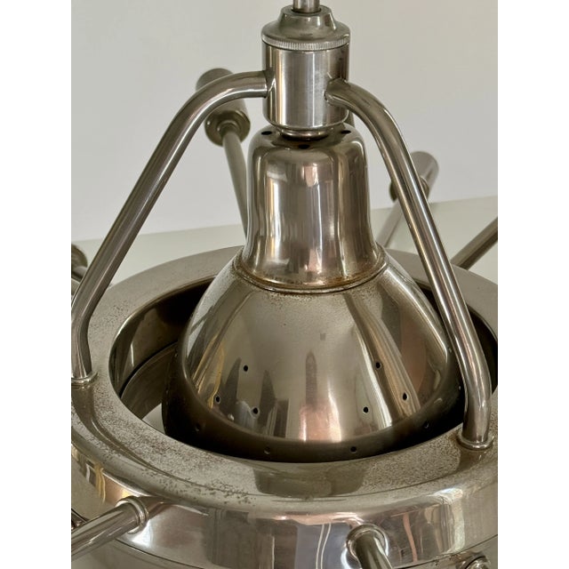 Metal Authentic Mid-Century Sputnik Ceiling Fixture For Sale - Image 7 of 9