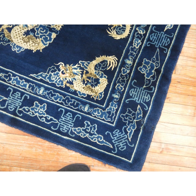 Textile Vintage Dragon Chinese Peking Rug - 4'1" x 6'1" For Sale - Image 7 of 11