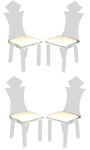 Carved Bent Lucite Dining Chairs - Set of 4