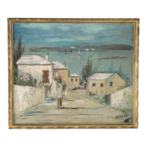 Vintage Painting on Board of a Bermuda Bayscape by Alfred Birdsey