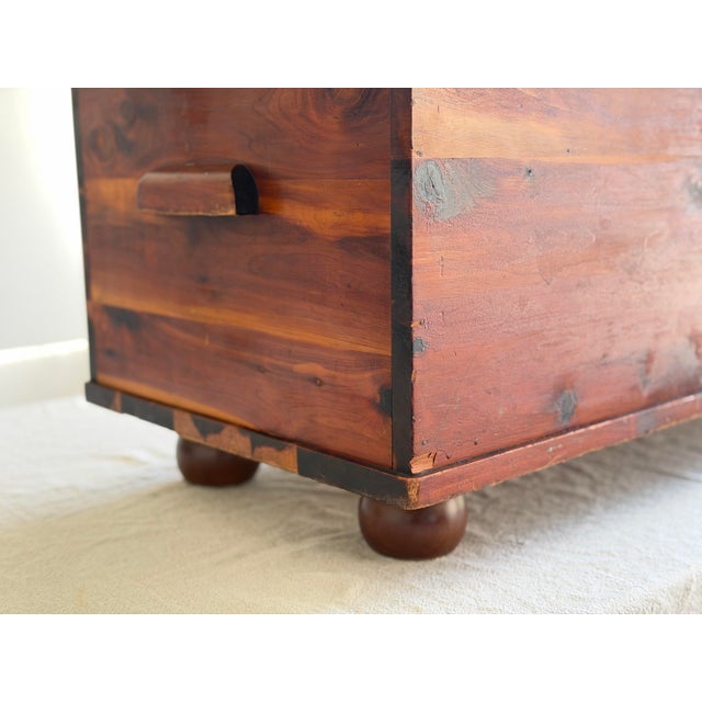 Vintage Cedar Hope Chest Bench by Universal Cabinet Company Chicago Rustic Solid Wood Blanket Trunk Storage Coffee Table For Sale In Los Angeles - Image 6 of 11