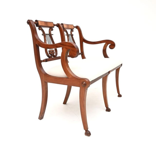 Vintage Regency Style Settee in Mahogany, 1960 For Sale - Image 4 of 11