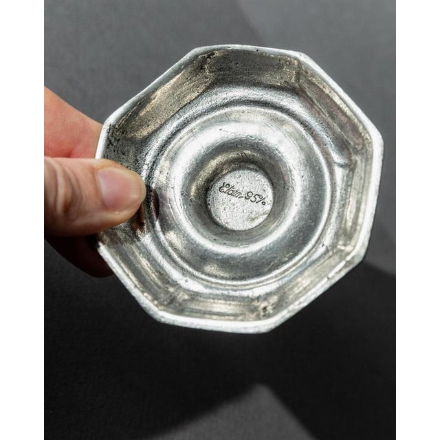 Metal Antique Pewter Candleholders, Italy, 1900s, Set of 2 For Sale - Image 7 of 11