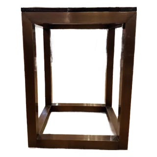1950s Vintage Modern Brass & Glass End Table For Sale