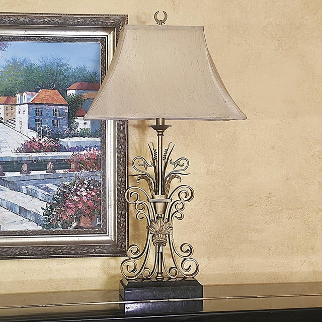 Vintage Maitland-Smith Neoclassical Brass Scrollwork Table Lamp For Sale - Image 15 of 18