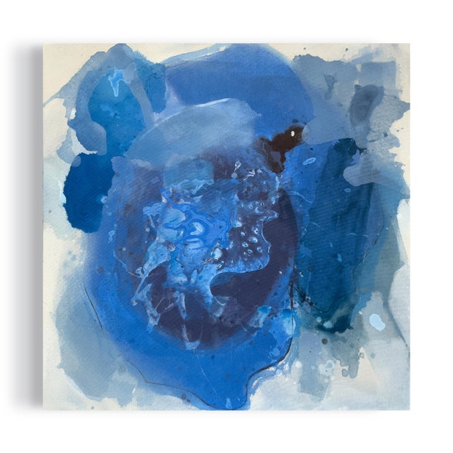 Abstract Blue Textured Wall Art For Sale - Image 9 of 9
