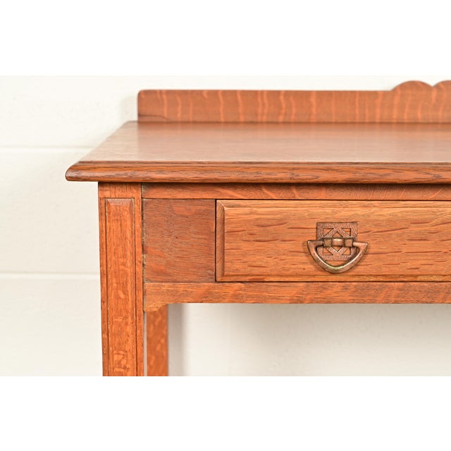 Wood Stickley Brothers Antique Mission Oak Arts & Crafts Buffet Server, Circa 1910 For Sale - Image 7 of 13
