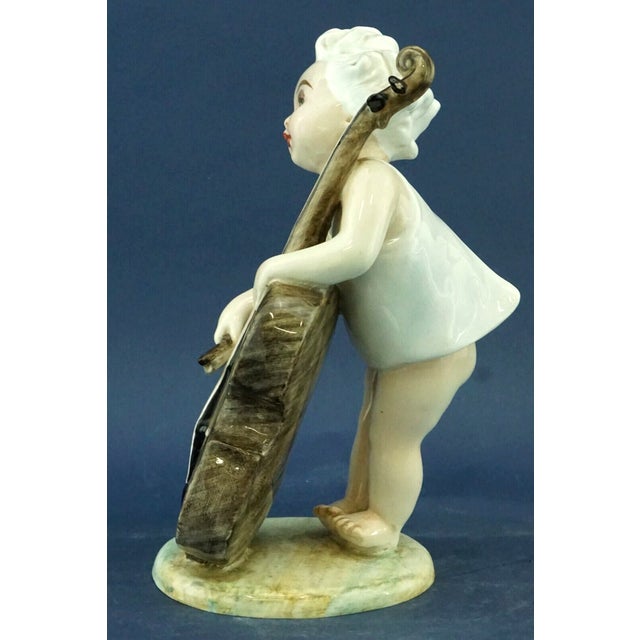 Ceramic 20th Century Child with Cello in Ceramic by Vincenzo Bertolotti, Italy For Sale - Image 7 of 18