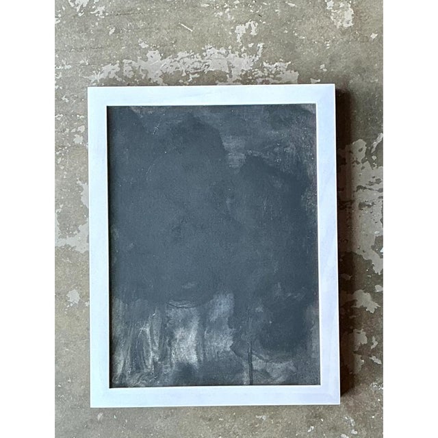 Vintage Black and White Abstract Expressionist Painting For Sale - Image 11 of 12