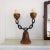 Brown Spanish Chain and Wood Candle Holder Candelabra by Joaquin Ripoll For Sale - Image 8 of 12