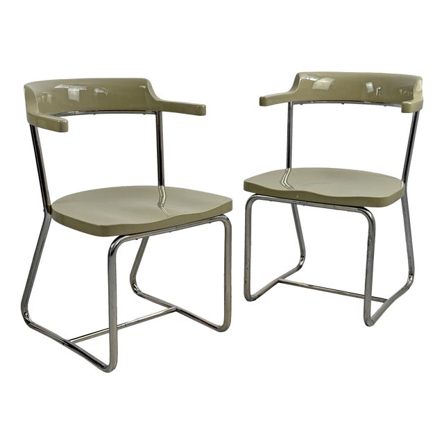 Bauhaus Chrome Armchairs from Robert Slezák, 1930s, Set of 2 For Sale