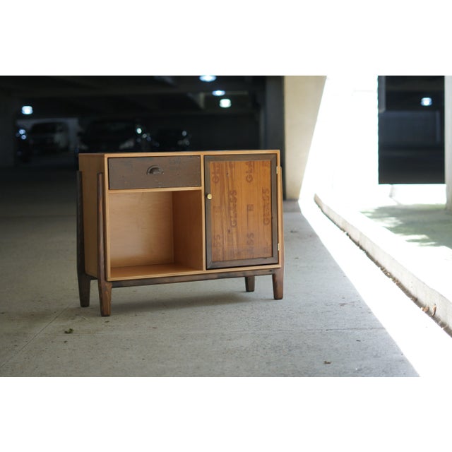 Modern Artisan Made Repurposed and Modern Wood Cabinet For Sale - Image 3 of 10