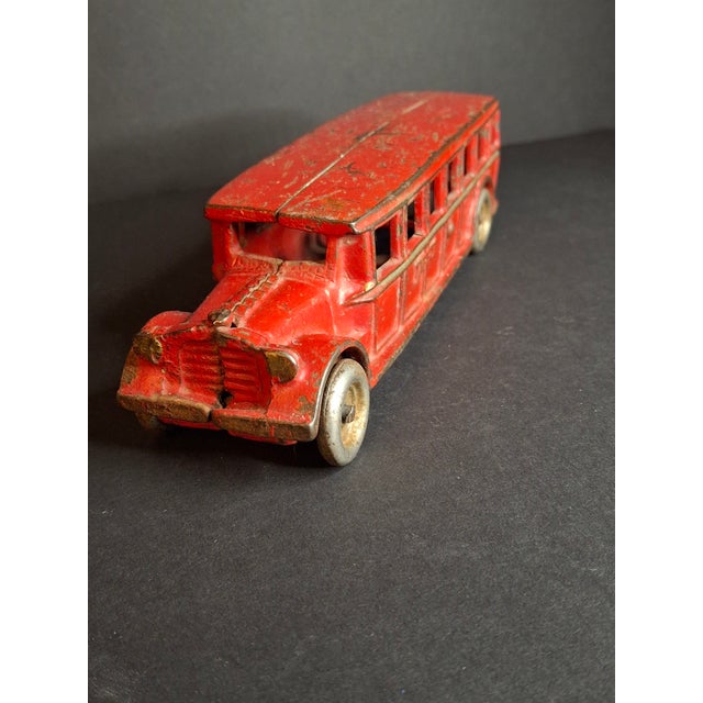 Antique Arcade Cast Iron Fageol Safety Bus 8" Red Vintage Toy Car Vehicle 1920s For Sale - Image 17 of 18