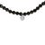 Contemporary Sterling Silver Diamond Accent Black Spinel Bead Station Necklace For Sale - Image 3 of 4