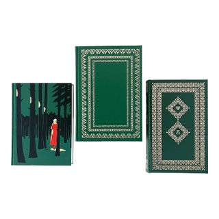 Green Folio Society Books, Set 3 For Sale