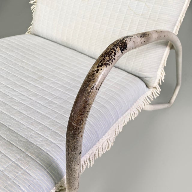 Mid-Century Italian White and Azure Iron Outdoor Lounge Chairs, 1960s, Set of 2 For Sale - Image 10 of 18