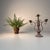 Metal Floral Metal 3-Arm Candelabra, Calabria, Italy, 1910s For Sale - Image 7 of 10