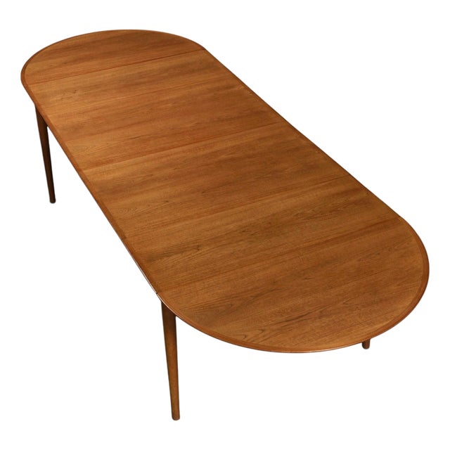 Arne Vodder for Sibast Model 227 Long Danish Teak Expanding Dining Table For Sale