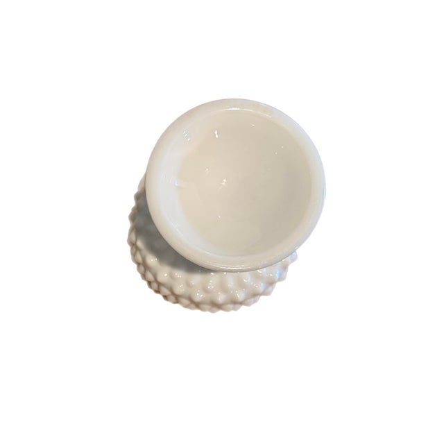Glass Vintage Hobnail Milk Glass Compote, Likely Fenton For Sale - Image 7 of 7