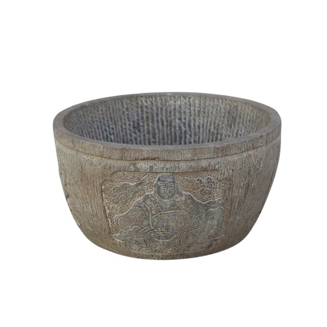 Vintage Chinese Carved Stone Planter For Sale - Image 4 of 5