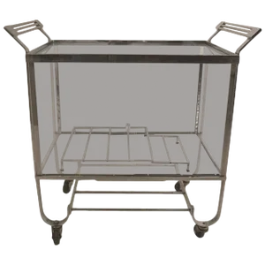 Treitel Gratz Nickeled Bar Serving Cart