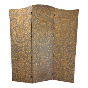 Vintage Fortuny 'Carnavalet' Three Panel Double Sided Screen / Double Sided Room Divider
