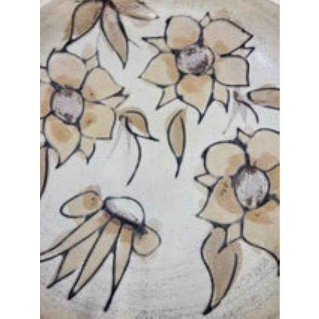 Ceramic Ceramic Bowl with Floral Decoration from Vallauris, France, 1960 For Sale - Image 7 of 10