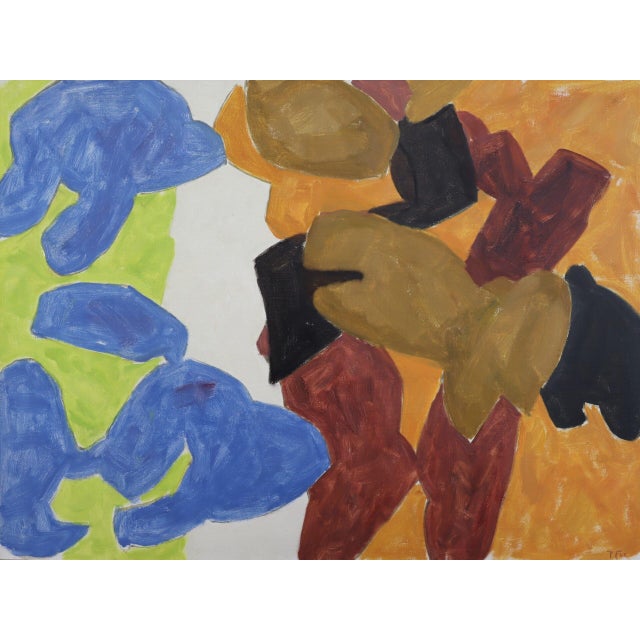 1965 Mid-Century Modern 'Forms in Motion' Vintage Abstract Oil Painting by Swedish Artist Ture Fabiansson (1910-1994), Framed For Sale - Image 11 of 12