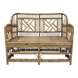 Vintage Brighton Pavilion Rattan Settee For Sale