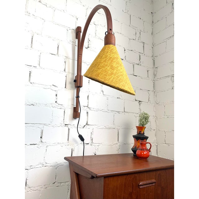 Mid-Century Modern Adjustable Teak Wall Lamp, Germany, 1970s For Sale - Image 13 of 16