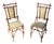 Italian Art Deco Chairs in Fabric and Bamboo, 1930s, Set of 2 For Sale