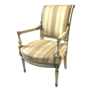 1880s French Painted Off White Directoire Armchair