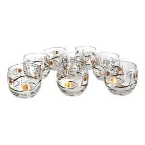 Vintage Star-Kist “Charlie the Tuna” Rocks Glasses (Set of 8) With Original Holiday Box