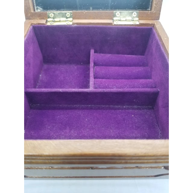 1970s Vintage 70's Purple Velvet Jewelry Box With Holly Hobbie Tile For Sale - Image 5 of 6