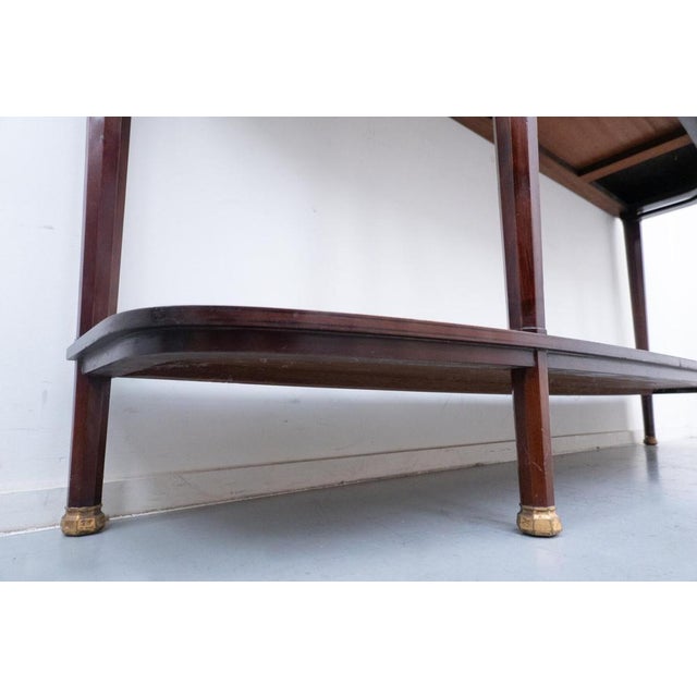 Wood Mahogany and Marble Console Table attributed to Alban Chambon, 1900s For Sale - Image 7 of 9