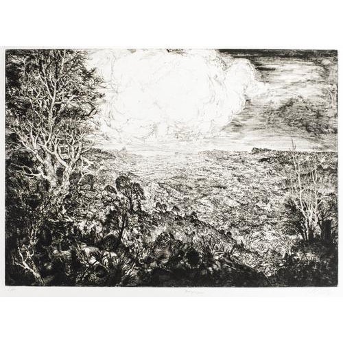 Jean Pierre Velly, Landscape with Cars, Etching, 1969 For Sale - Image 3 of 3