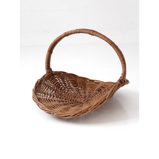 Vintage Wicker Hearth Basket For Sale - Image 6 of 12