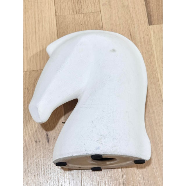 Stylish white ceramic horse head figurine. Made to look like the Hermes Samarcande horse head. Matte white finish. Perfect...