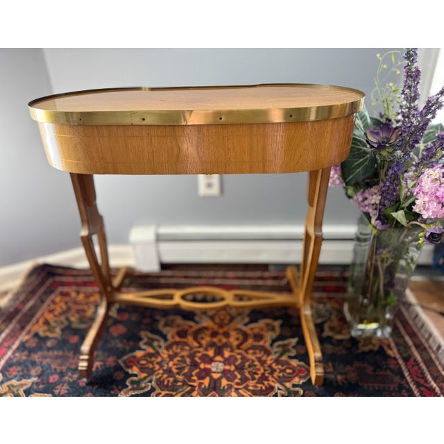 1960s Vintage Baker Furniture English Regency Style Rosewood Accent Table/Petite Writing Desk For Sale - Image 5 of 15