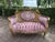 1940 French Louis XVI Gold Beech Rose Velvet Settee For Sale - Image 6 of 18