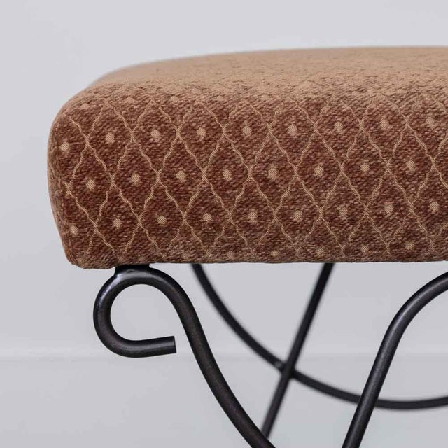 Panoplie Iron Loop Stool, Brown Chenille For Sale - Image 9 of 12