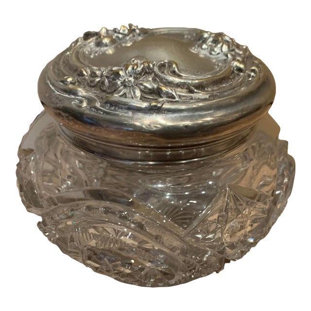 1920s Glass Boudoir Jar For Sale