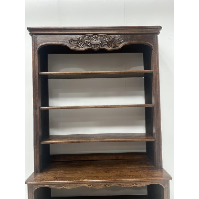 Louis XV Style 2-Part Wall-Mounted Bookcase in Oak, 20th Century For Sale - Image 5 of 16