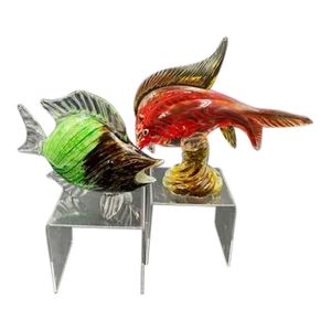 Pair of Vintage Italian Art Glass Fish Styled After Murano
