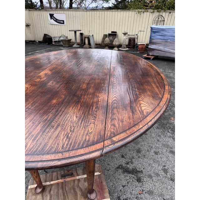 Brown 84" English Oval Dining Table For Sale - Image 8 of 12