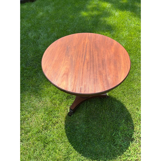 Wood Antique, Mahogany, English, Pedestal Table, With Carved, Claw Feet, Late 19th Century For Sale - Image 7 of 11